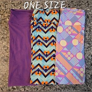 Lot of 3 Women's LuLaRoe Leggings- One Size